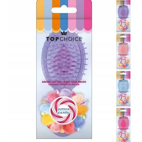 TOP CHOICE mini szczotka do włosów o zapachu waty Mix Kolorów