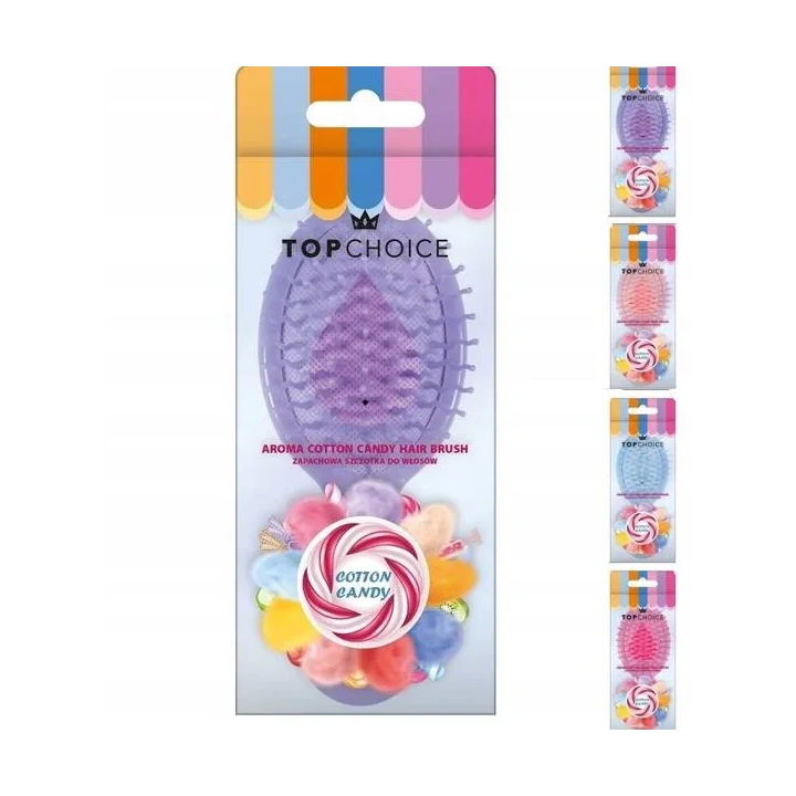 TOP CHOICE mini szczotka do włosów o zapachu waty Mix Kolorów