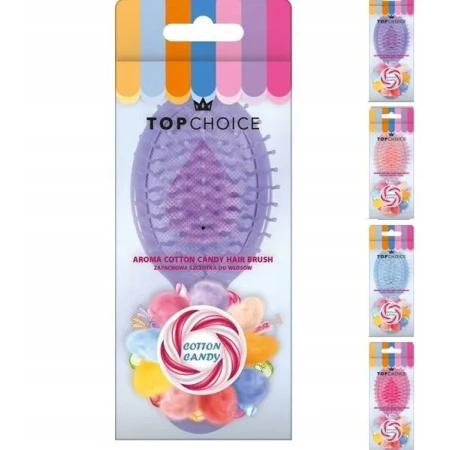 TOP CHOICE mini szczotka do włosów o zapachu waty Mix Kolorów