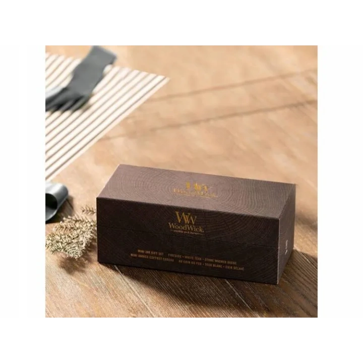 WOODWICK zestaw prezentowy 3 małe świece Evening Onyx, Solar Ylang, Coastal Sunset 3x85g 