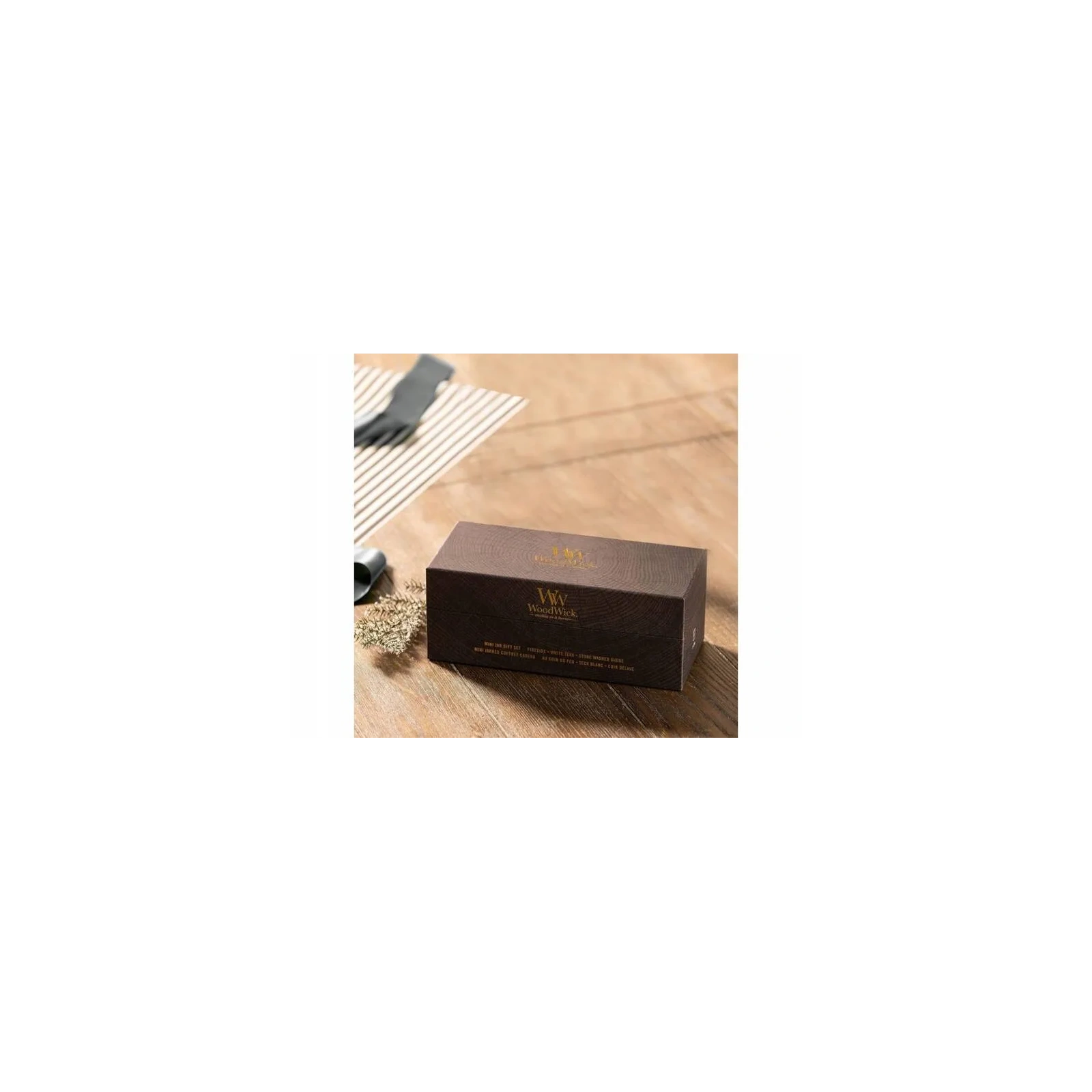 WOODWICK zestaw prezentowy 3 małe świece Evening Onyx, Solar Ylang, Coastal Sunset 3x85g 