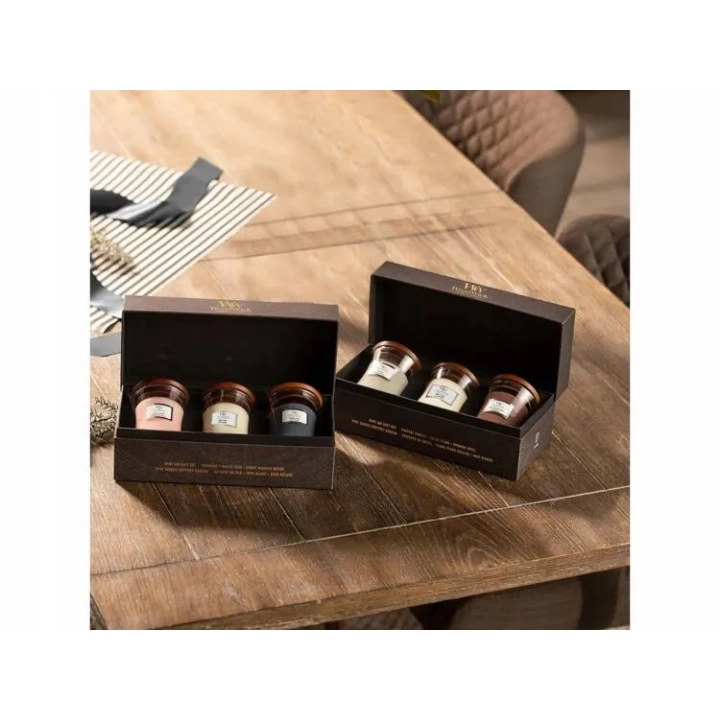 WOODWICK zestaw prezentowy 3 małe świece Evening Onyx, Solar Ylang, Coastal Sunset 3x85g 