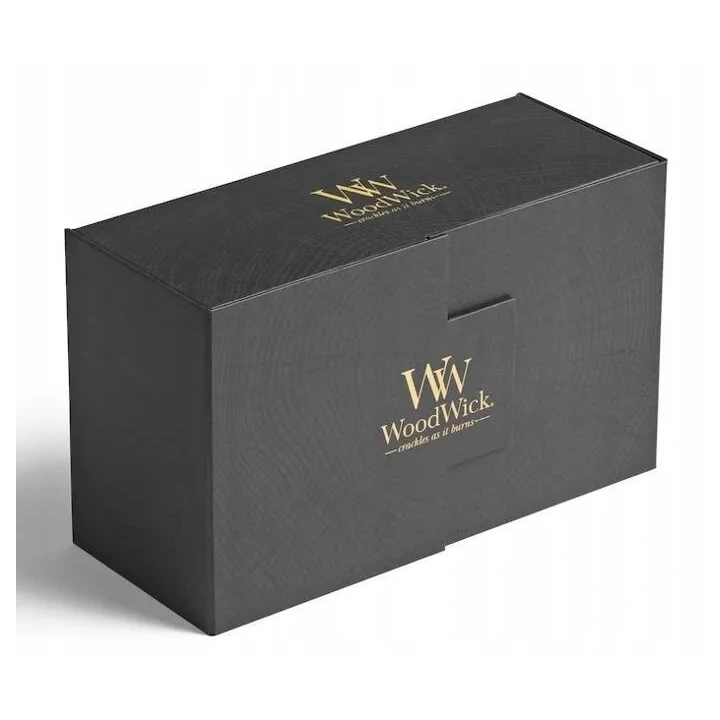 WOODWICK zestaw prezentowy 2 średnie świece Linen, Fireside 2x275g 