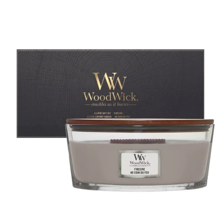 WOODWICK Zestaw Prezentowy świeca elipsa FIRESIDE 453,6g