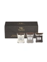 WOODWICK Zestaw Prezentowy świece małe FIRESIDE, WHITE TEAK, SAND & DRIFTWOOD 3x85g