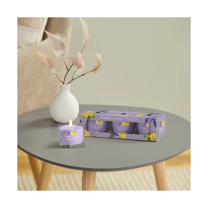 YANKEE CANDLE Signature Mini Zestaw 3 świec w słoiku LEMON LAVENDER 3x37g