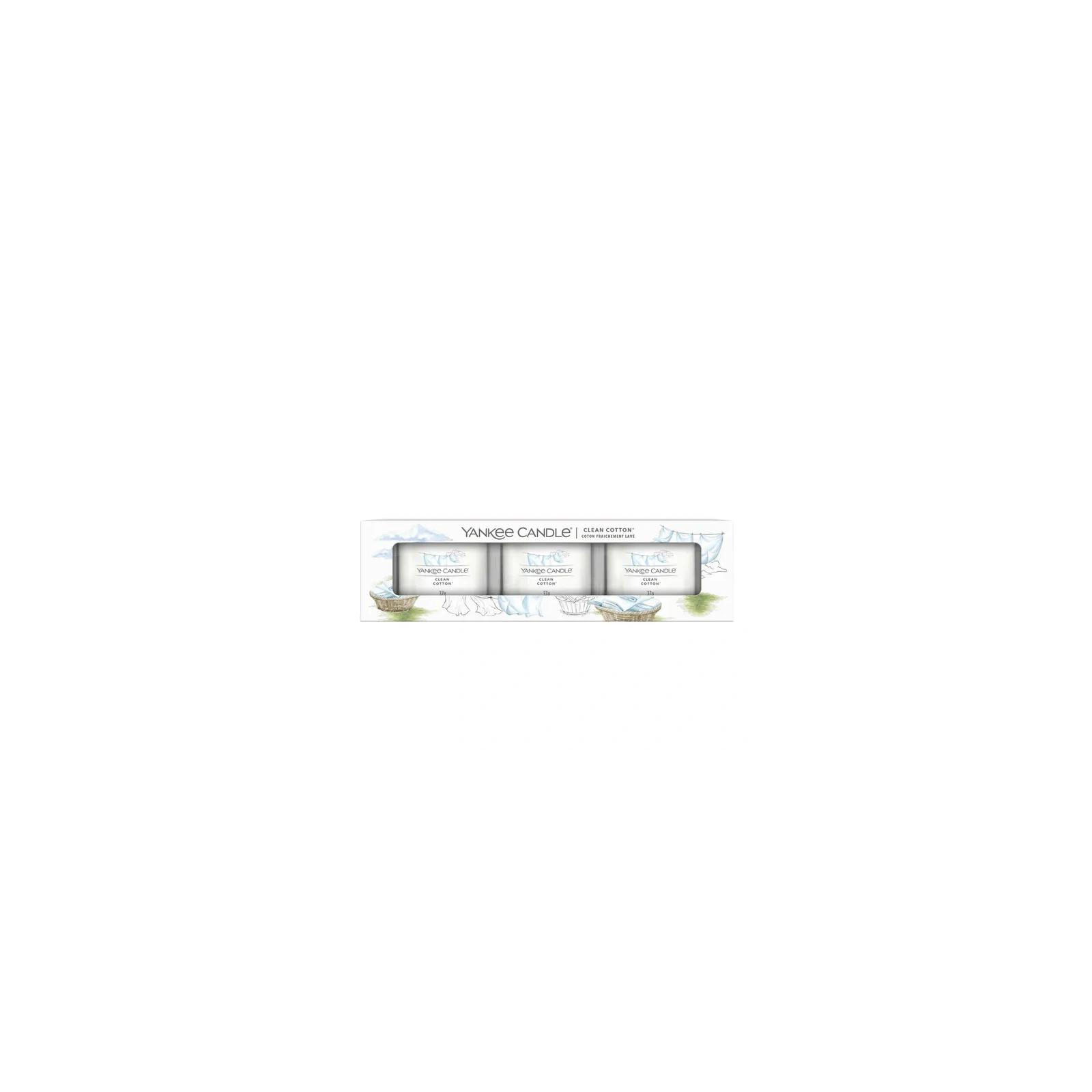 YANKEE CANDLE Signature Mini Zestaw 3 świec w słoiku CLEAN COTTON 3x37g