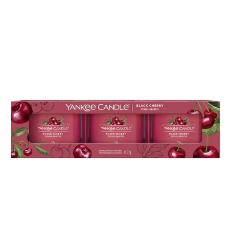 YANKEE CANDLE Signature Mini Zestaw 3 świec w słoiku BLACK CHERRY 3x37g