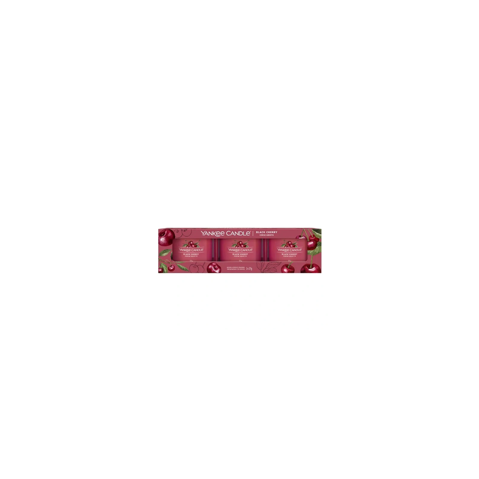 YANKEE CANDLE Signature Mini Zestaw 3 świec w słoiku BLACK CHERRY 3x37g