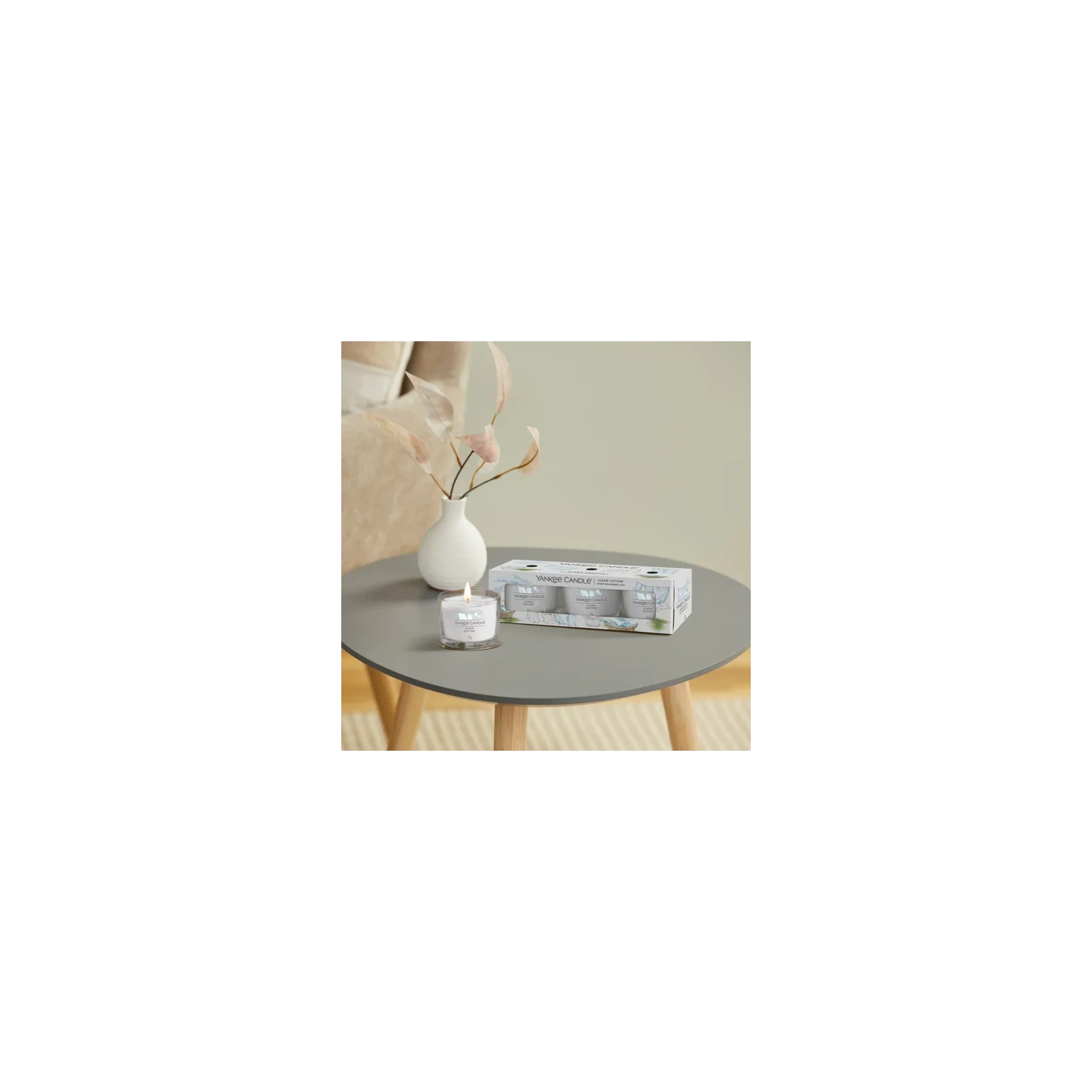 YANKEE CANDLE Signature Mini Zestaw 3 świec w słoiku CLEAN COTTON 3x37g