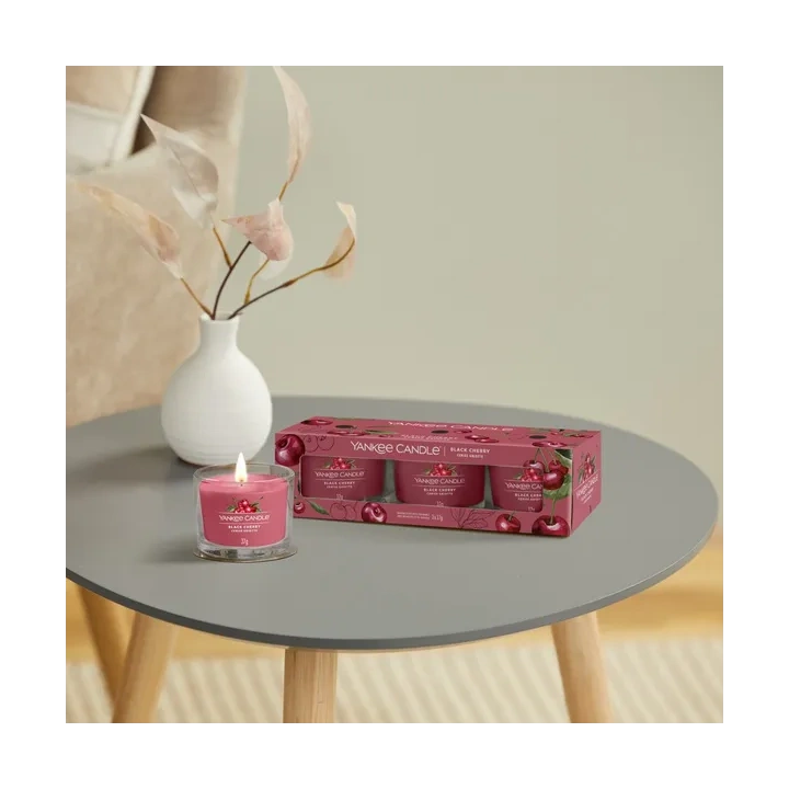YANKEE CANDLE Signature Mini Zestaw 3 świec w słoiku BLACK CHERRY 3x37g