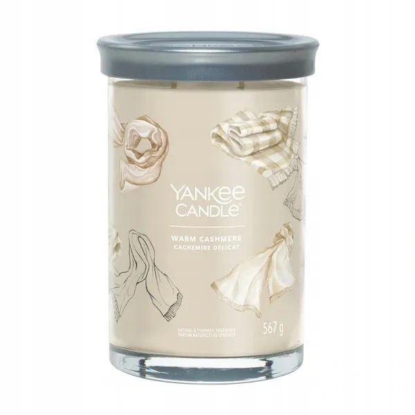 YANKEE CANDLE Signature tumbler z 2 knotami WARM CASHMERE 567g