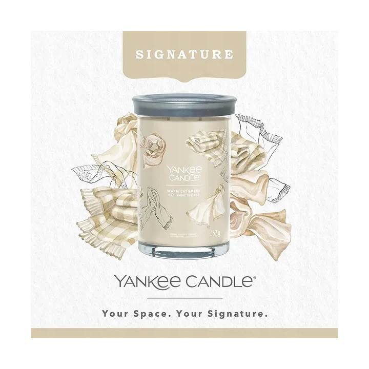 YANKEE CANDLE Signature tumbler z 2 knotami WARM CASHMERE 567g