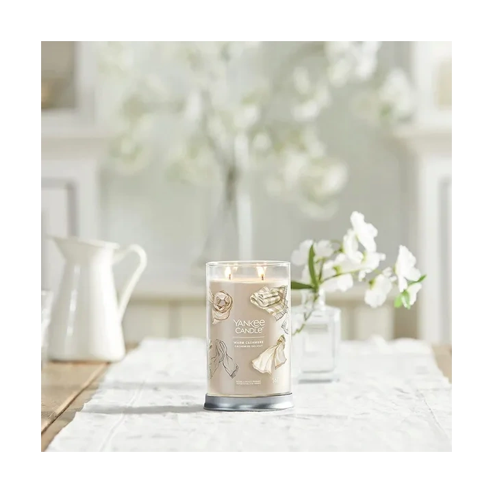 YANKEE CANDLE Signature tumbler z 2 knotami WARM CASHMERE 567g