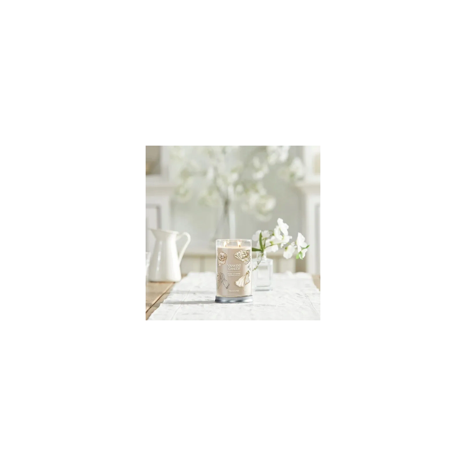 YANKEE CANDLE Signature tumbler z 2 knotami WARM CASHMERE 567g
