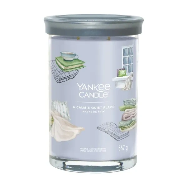 YANKEE CANDLE Signature tumbler z 2 knotami A CALM & QUIET PLACE 567g