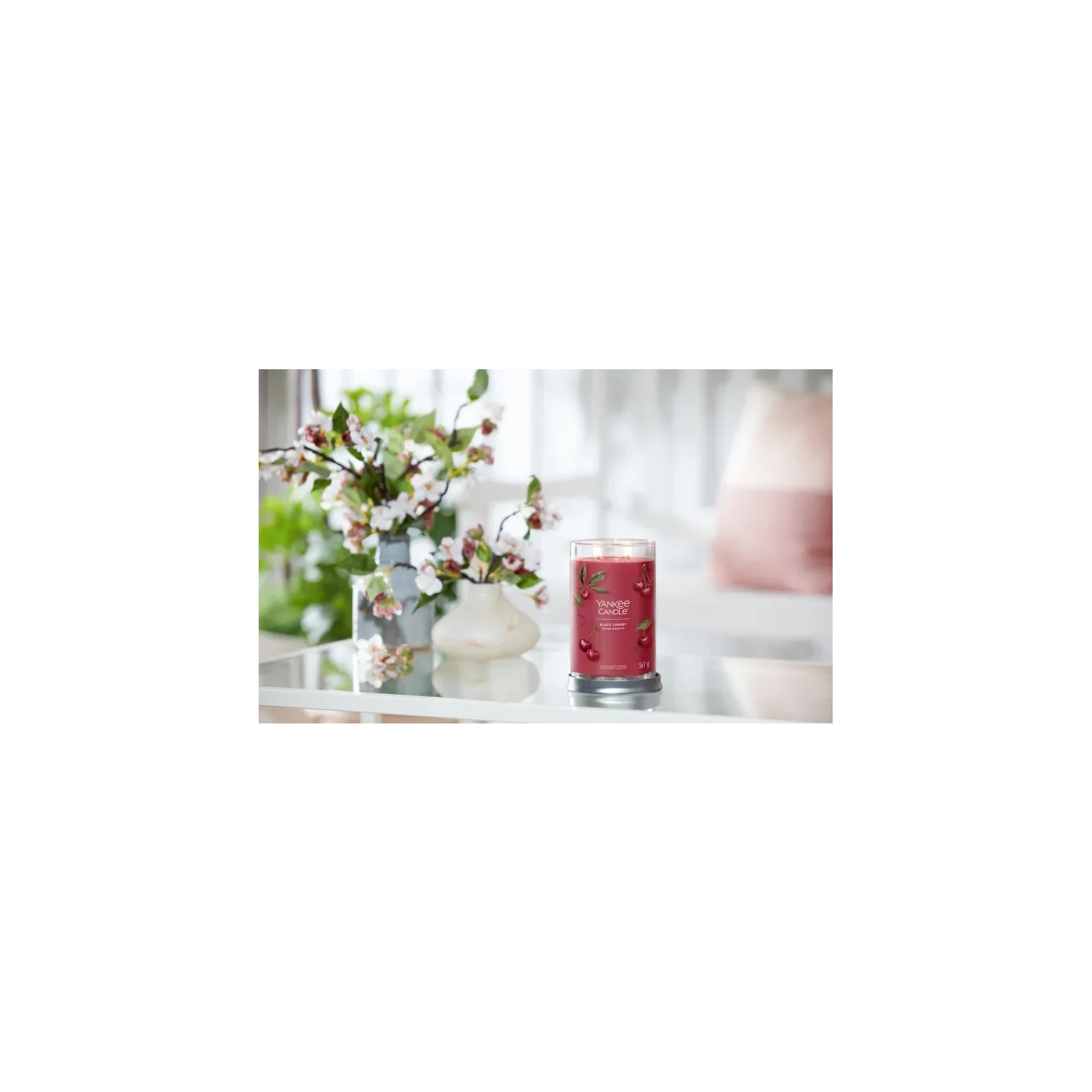 YANKEE CANDLE Signature tumbler z 2 knotami BLACK CHERRY 567g