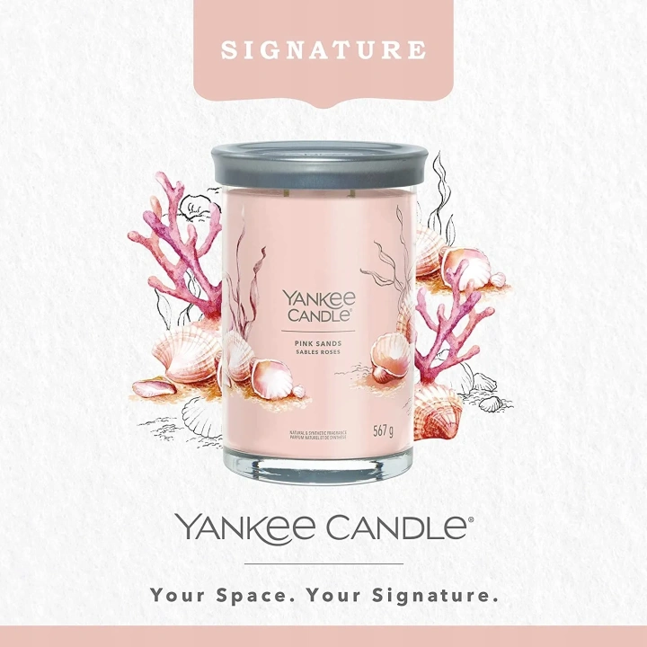YANKEE CANDLE Signature tumbler z 2 knotami PINK SANDS 567g