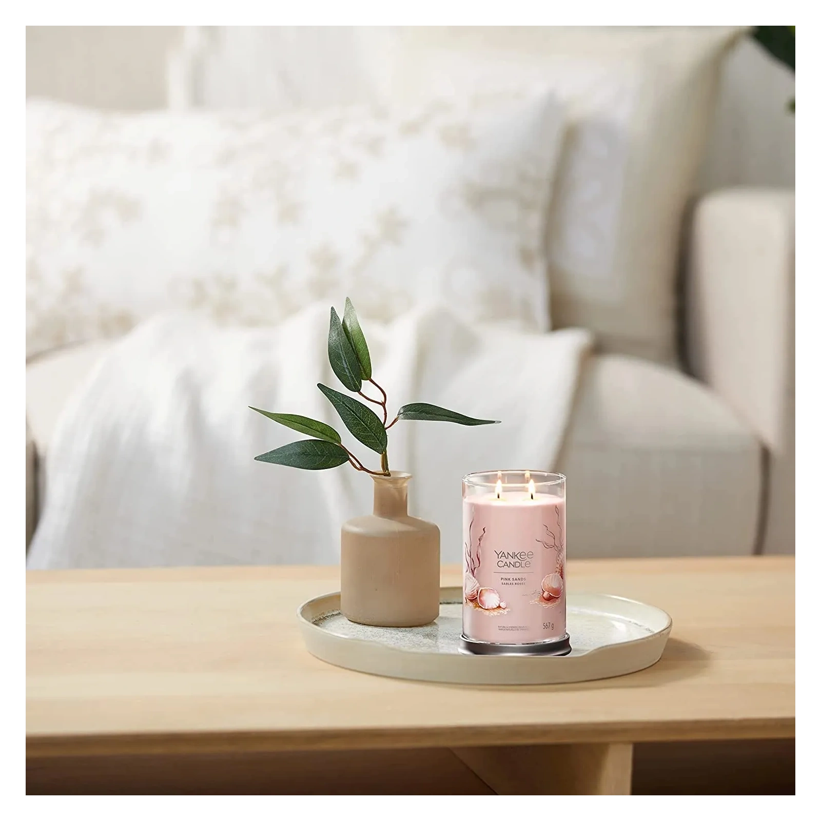 YANKEE CANDLE Signature tumbler z 2 knotami PINK SANDS 567g