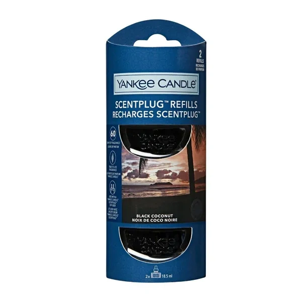 YANKEE CANDLE Elektryczny Odświeżacz uzupełniacz BLACK COCONUT 2x18,5ml