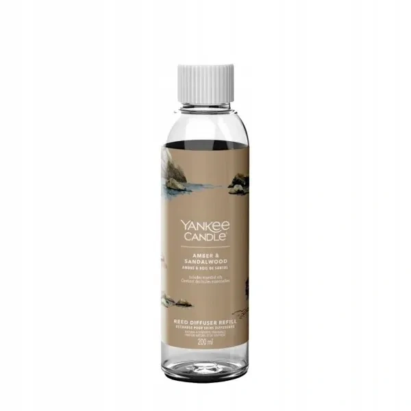 YANKEE CANDLE Reed Diffuser Refill zapas do pałeczek zapachowych AMBER & SANDALWOOD 200ml