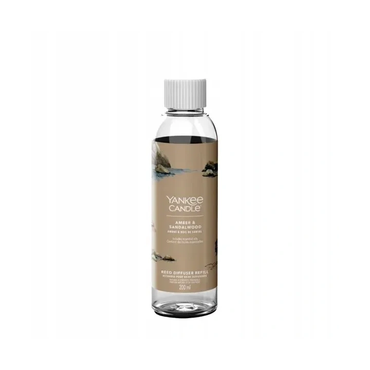 YANKEE CANDLE Reed Diffuser Refill zapas do pałeczek zapachowych AMBER & SANDALWOOD 200ml