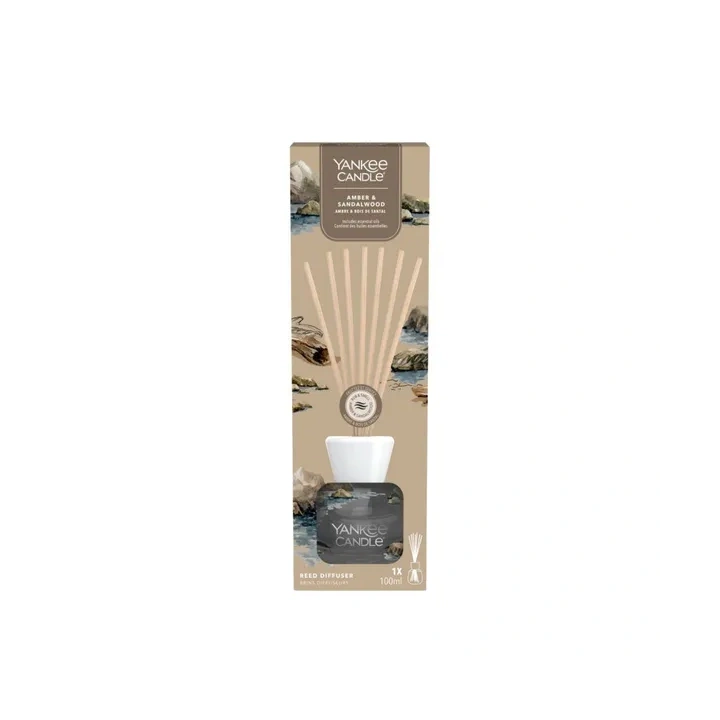 YANKEE CANDLE Reed Diffuser pałeczki zapachowe AMBER & SANDALWOOD 100ml