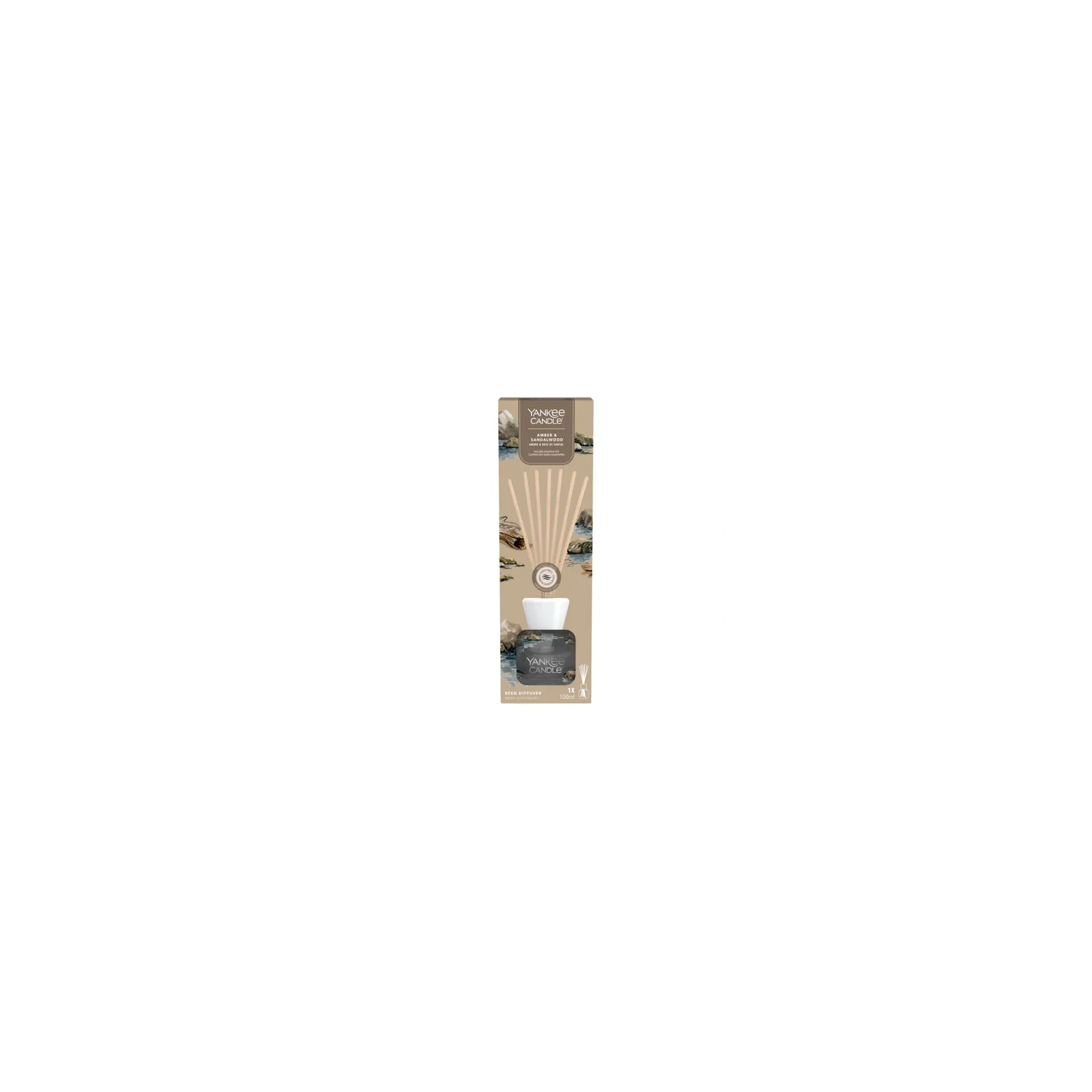 YANKEE CANDLE Reed Diffuser pałeczki zapachowe AMBER & SANDALWOOD 100ml