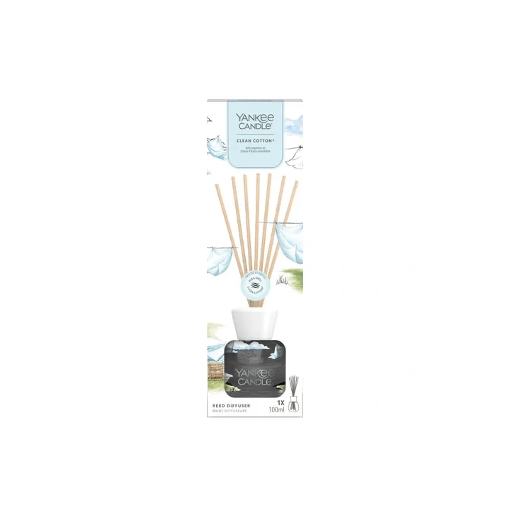 YANKEE CANDLE Reed Diffuser pałeczki zapachowe CLEAN COTTON 100ml