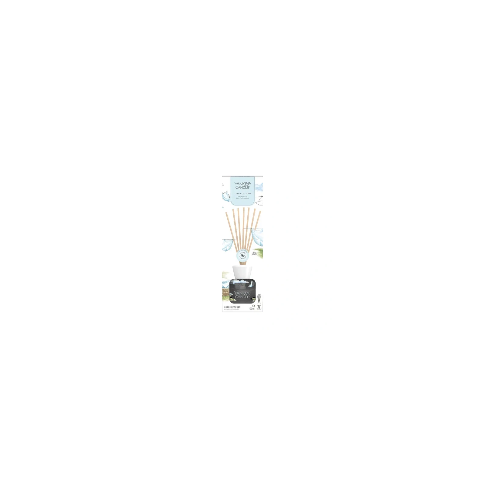 YANKEE CANDLE Reed Diffuser pałeczki zapachowe CLEAN COTTON 100ml