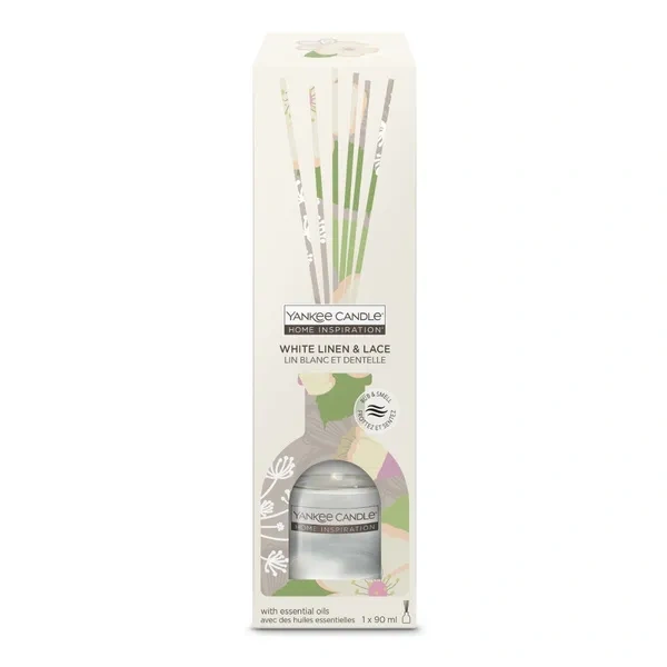 YANKEE CANDLE Home Inspiration pałeczki zapachowe WHITE LINEN & LACE 90ml
