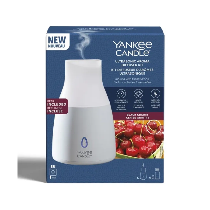 YANKEE CANDLE Ultrasonic Aroma Diffuser zestaw startowy BLACK CHERRY 10ml