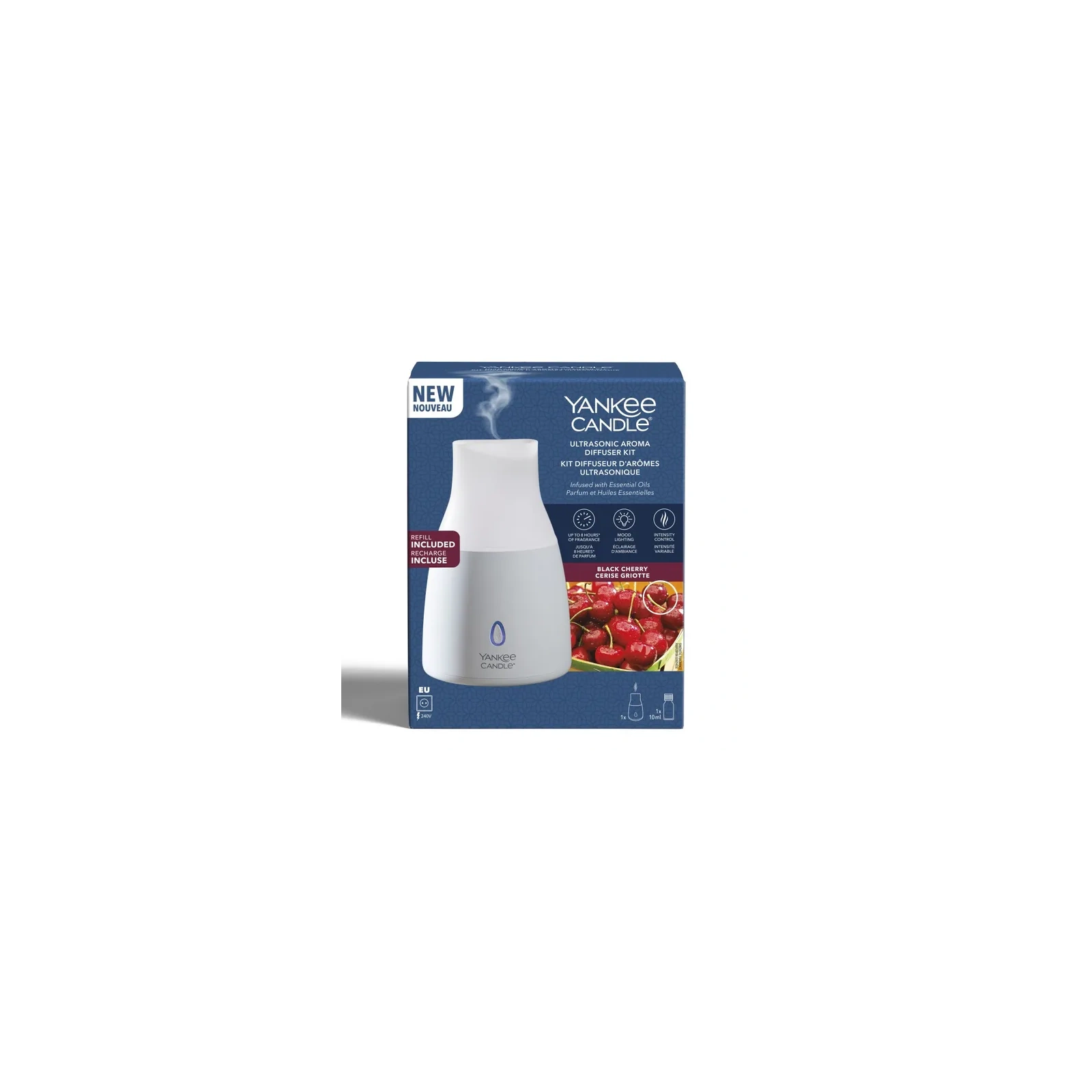 YANKEE CANDLE Ultrasonic Aroma Diffuser zestaw startowy BLACK CHERRY 10ml