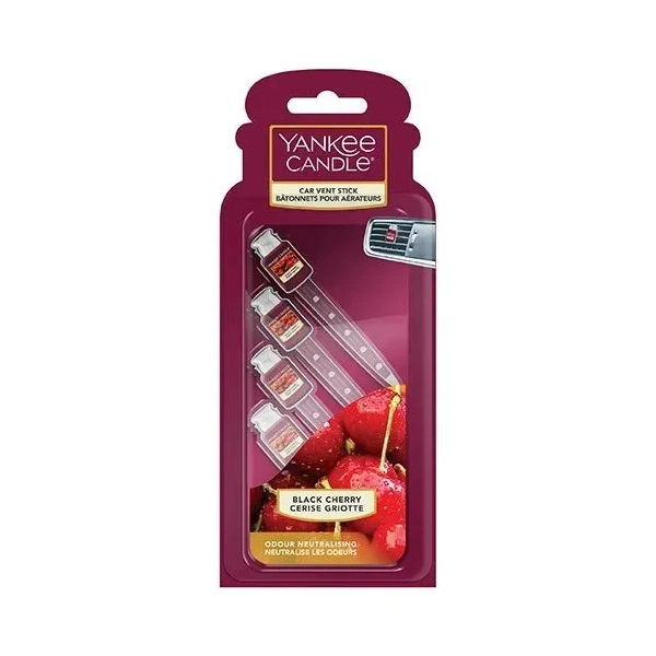 YANKEE CANDLE Car Vent Stick patyczki zapachowe do auta BLACK CHERRY 4x8g