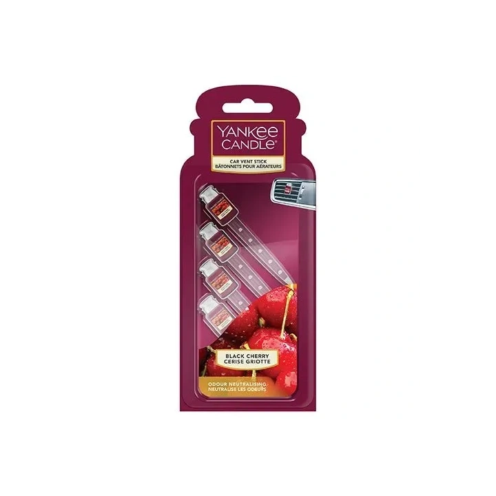 YANKEE CANDLE Car Vent Stick patyczki zapachowe do auta BLACK CHERRY 4x8g