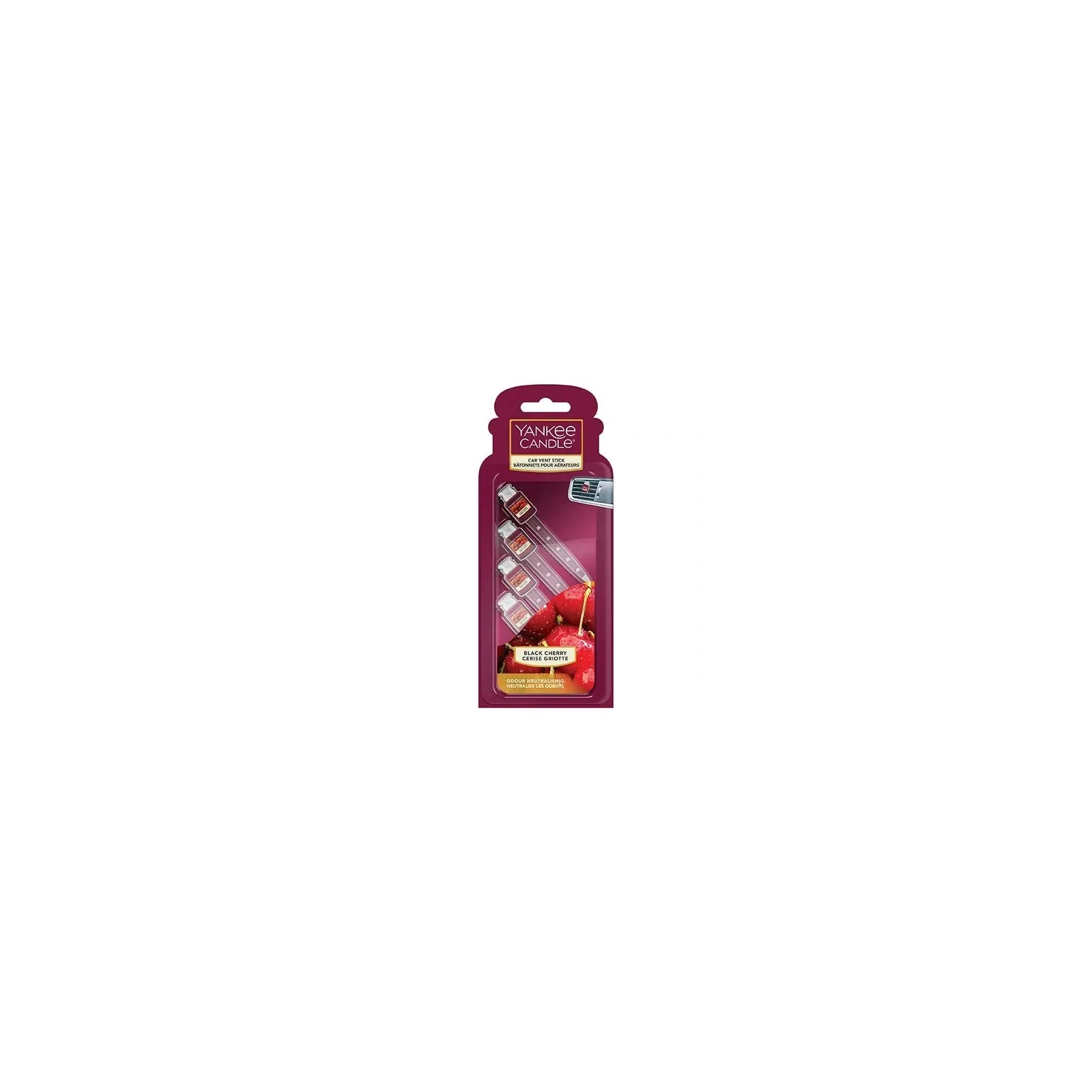 YANKEE CANDLE Car Vent Stick patyczki zapachowe do auta BLACK CHERRY 4x8g