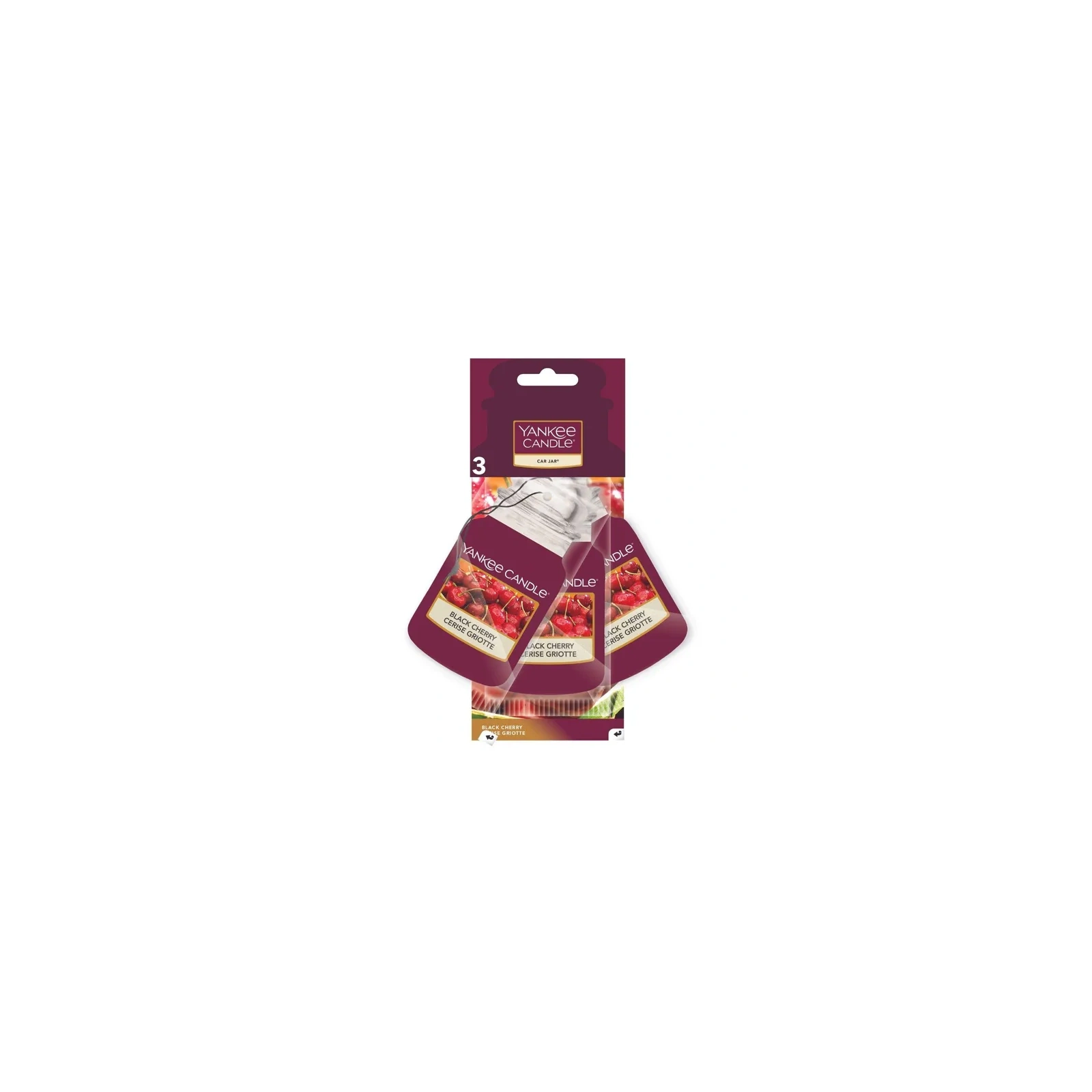 YANKEE CANDLE Car Jar Bonus zapach do auta BLACK CHERRY 3x15g