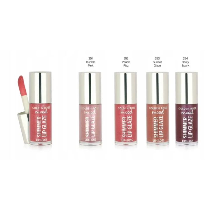 GOLDEN ROSE Mood Shimmer błyszczyk do ust z drobinkami 251 Bubble Pink 6ml