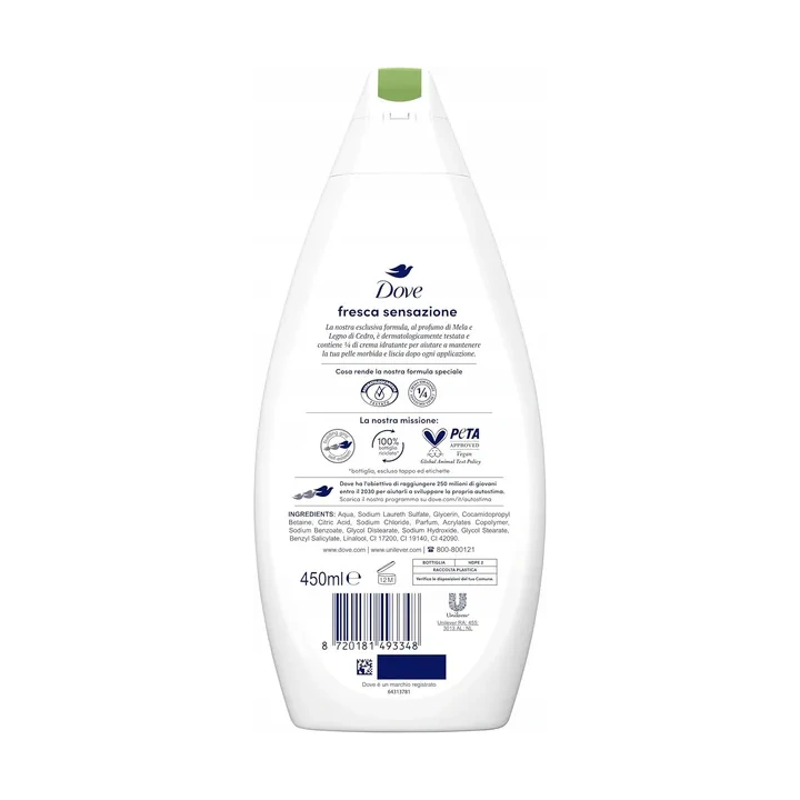 DOVE Bagnodoccia żel pod prysznic / płyn do kąpieli Fresca Sensazione 450ml