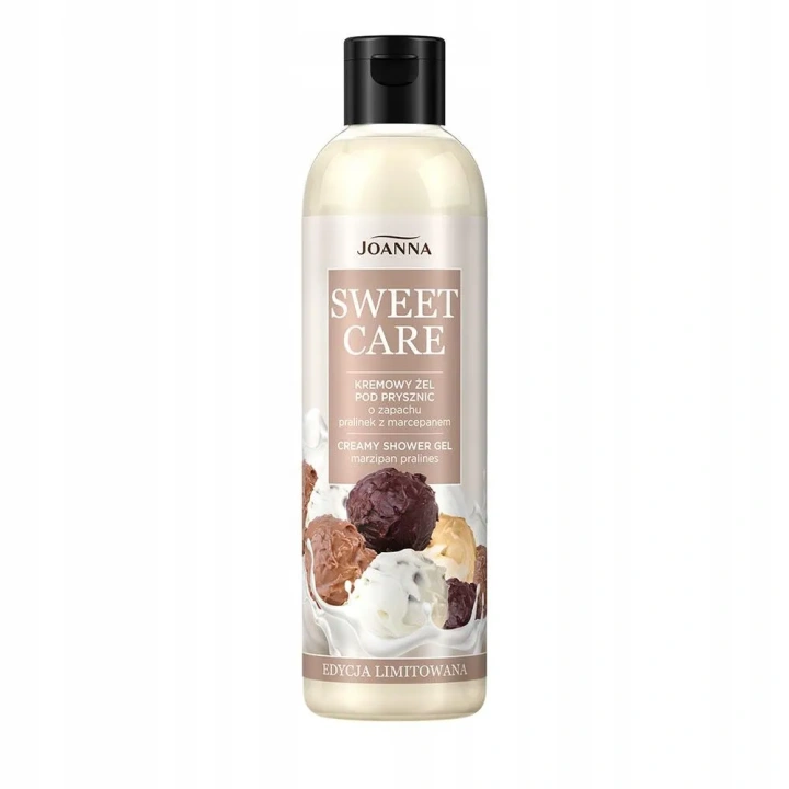 JOANNA Sweet Care kremowy żel pod prysznic o zapachu pralinek z marcepanem 240ml