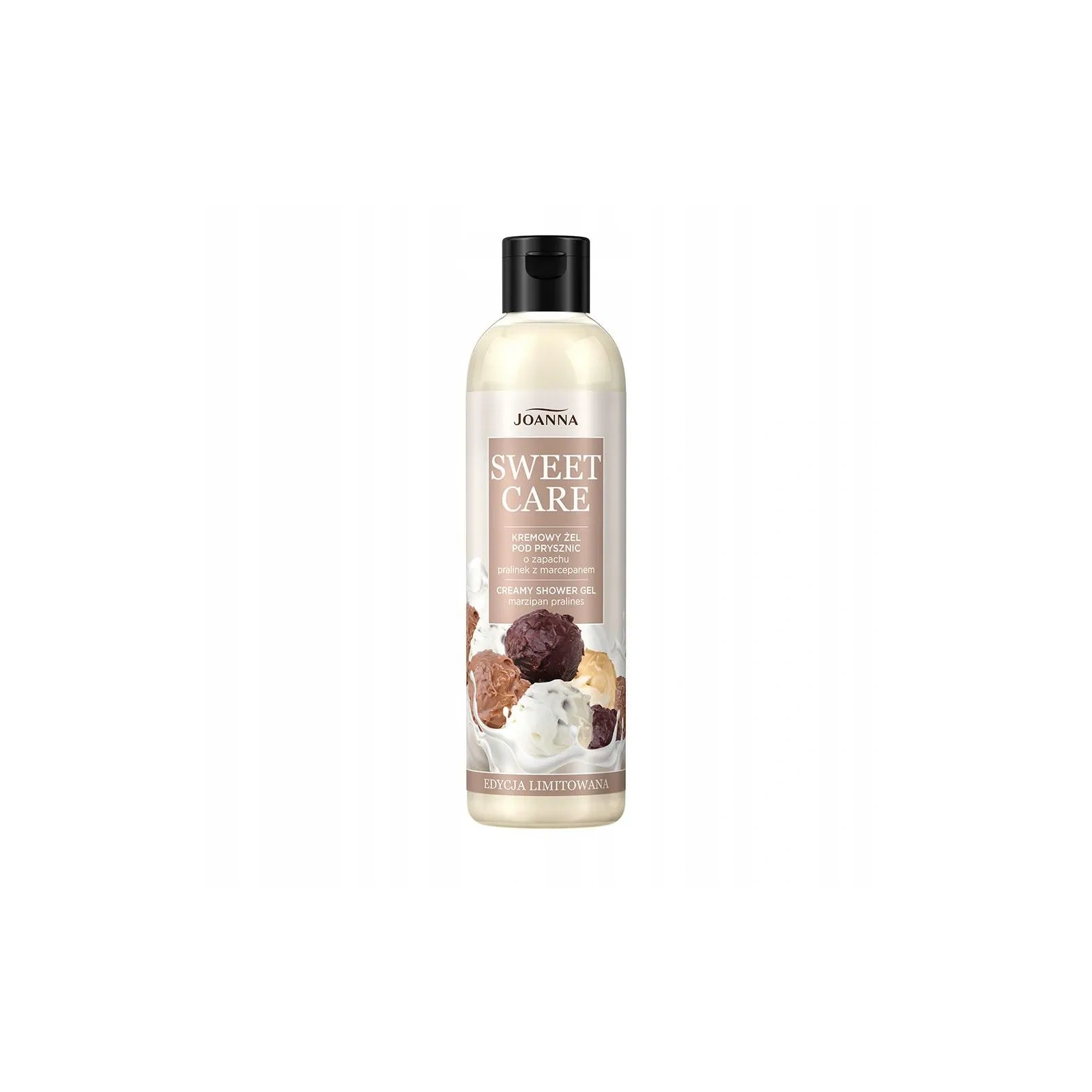 JOANNA Sweet Care kremowy żel pod prysznic o zapachu pralinek z marcepanem 240ml