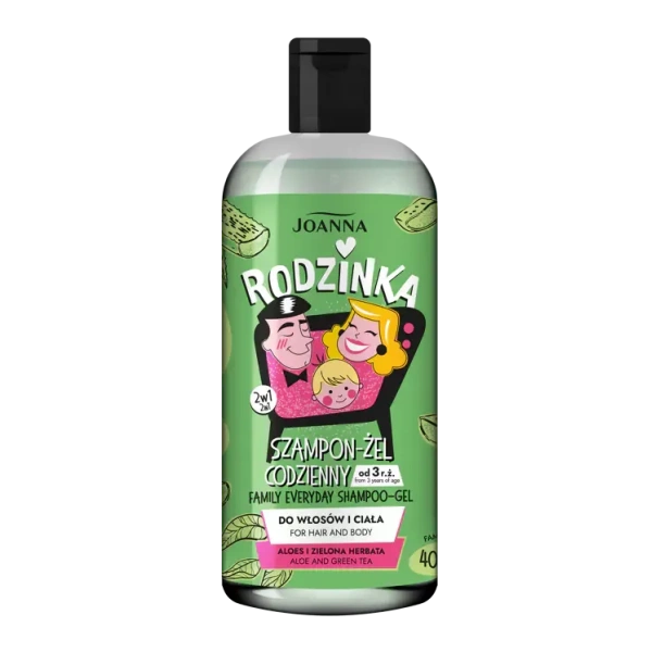 JOANNA Rodzinka szampon-żel pod prysznic 2w1 aloes i zielona herbata 400ml