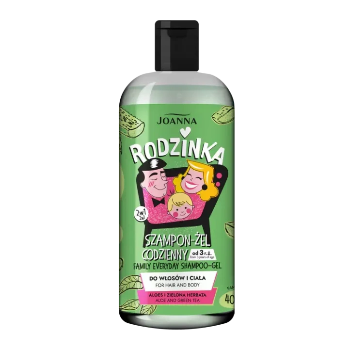 JOANNA Rodzinka szampon-żel pod prysznic 2w1 aloes i zielona herbata 400ml