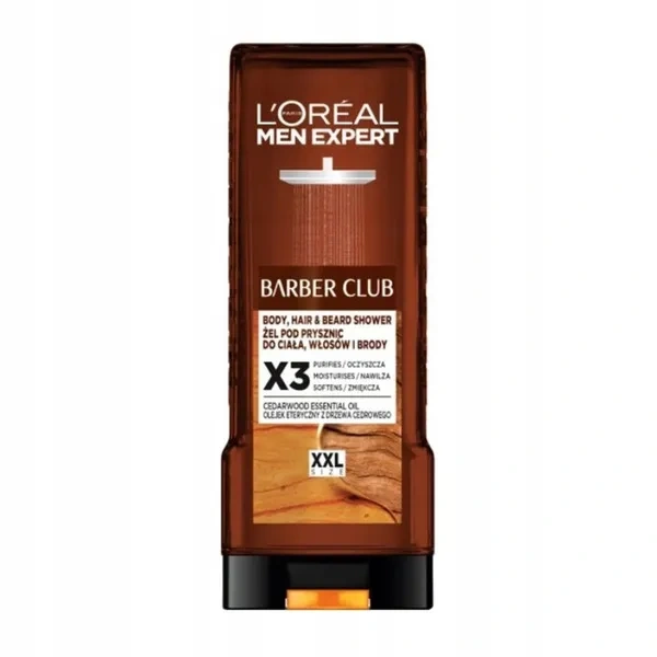 LOREAL Men Expert Barber Club oczyszczający 3w1 żel pod prysznic do ciała, włosów i brody 400ml