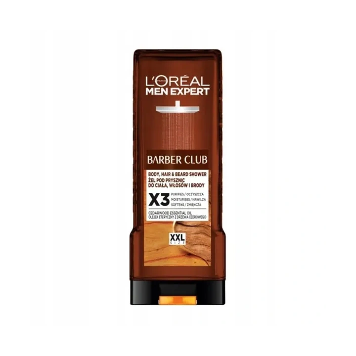 LOREAL Men Expert Barber Club oczyszczający 3w1 żel pod prysznic do ciała, włosów i brody 400ml