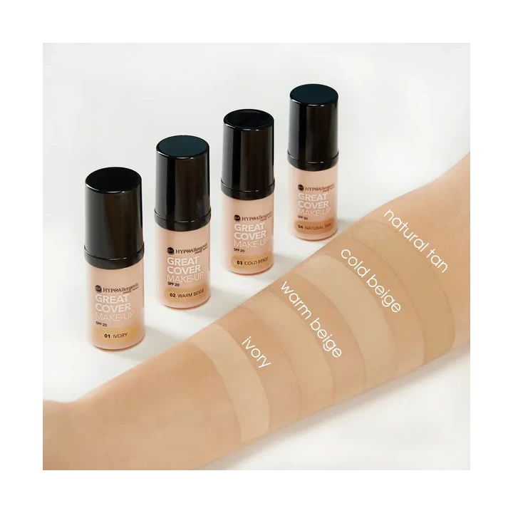 BELL Hypoallergenic Great Cover podkład 02 Warm Beige SPF 20 20g