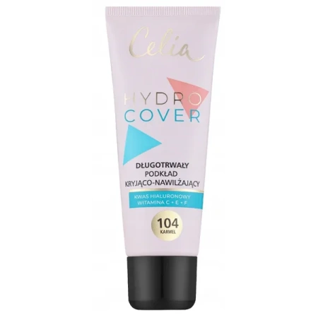 CELIA Hydro Cover podkład do twarzy kryjąco-nawilżający 104 Karmel 30ml