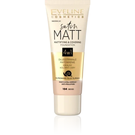 EVELINE Satin Matt podkład 104 Beige 30ml