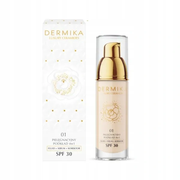 DERMIKA Luxury Ceramides pielęgnacyjny podkład 4w1 SPF30 01 30ml