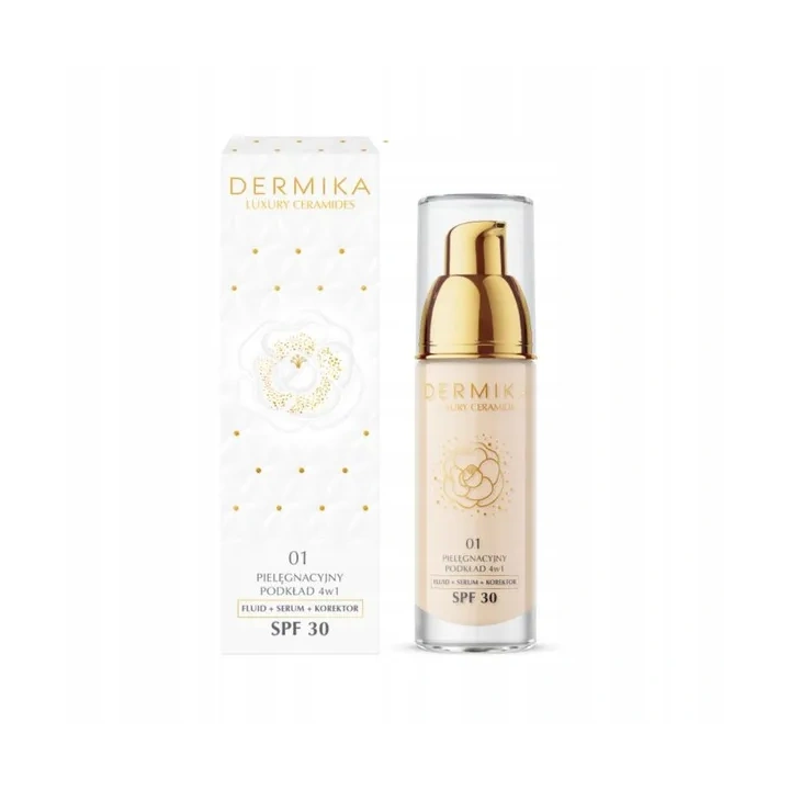 DERMIKA Luxury Ceramides pielęgnacyjny podkład 4w1 SPF30 01 30ml